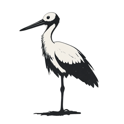 Woodcut Stork