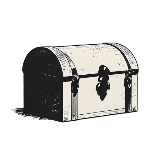 Woodcut Baú de tesouro