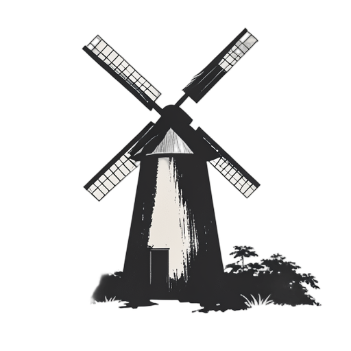 Woodcut Windmill