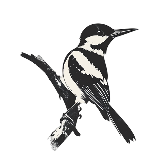 Woodcut นกกระรอก