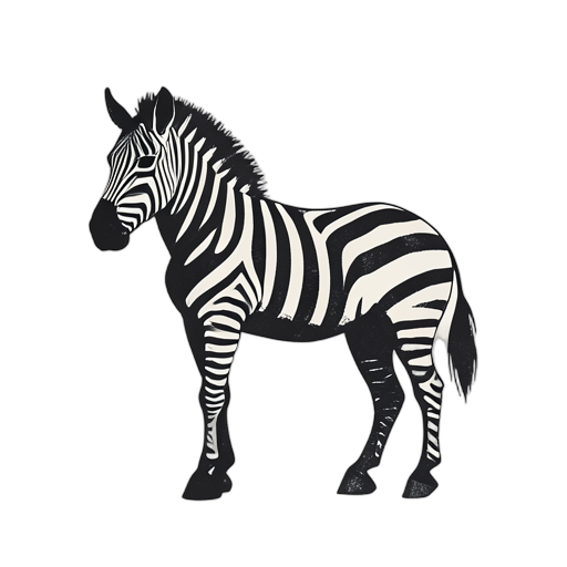 Woodcut zebra